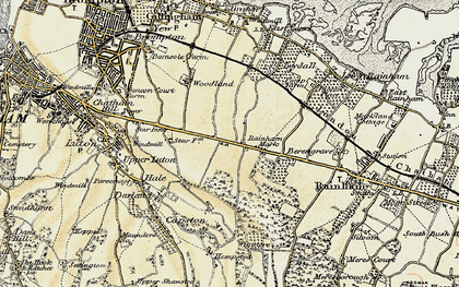 Old map of Ambley Wood in 1897-1898