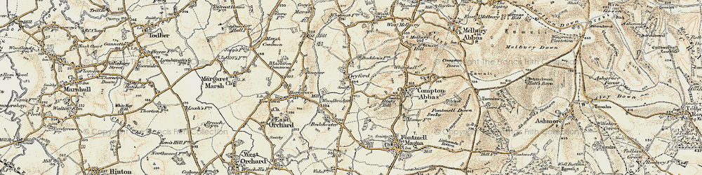 Old map of Twyford in 1897-1909