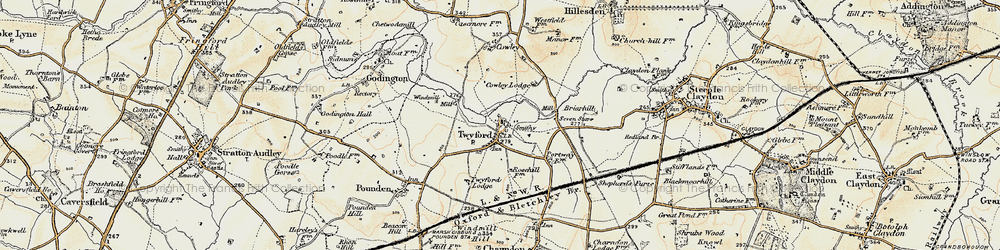 Old map of Twyford in 1898-1899