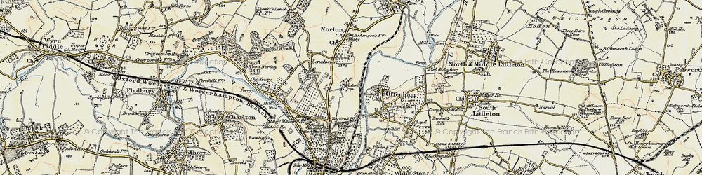 Old map of Twyford in 1899-1901