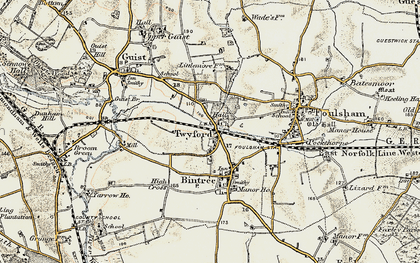 Old map of Twyford in 1901-1902
