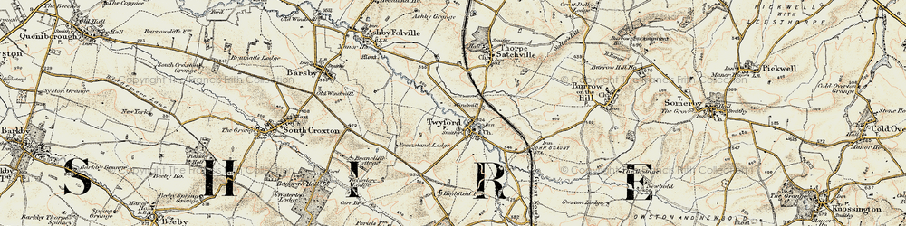 Old map of Twyford in 1901-1903