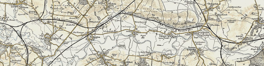 Old map of Twyford in 1902-1903
