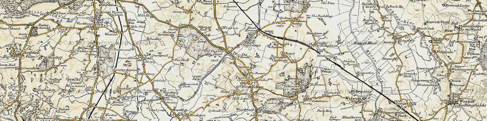 Old map of Twyford in 1902