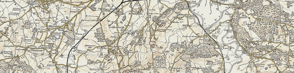 Old map of Twyford Common in 1899-1901