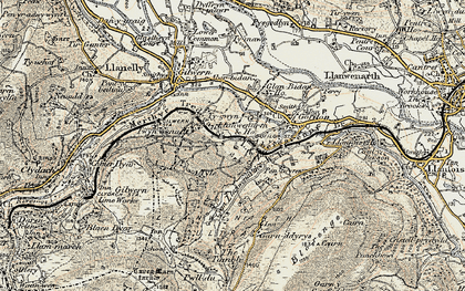 Old map of Twyn-Allws in 1899-1900
