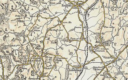 Old map of Twyn-y-Sheriff in 1899-1900