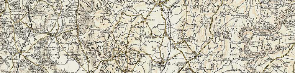 Old map of Twyn-y-Sheriff in 1899-1900