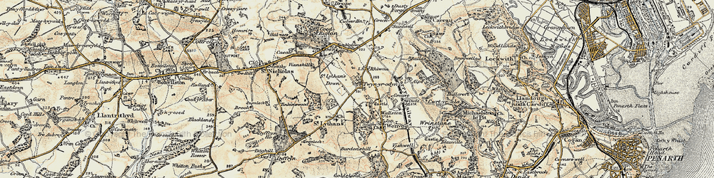 Old map of Twyn-yr-odyn in 1899-1900