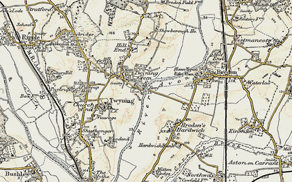 Old map of Twyning Green in 1899-1901