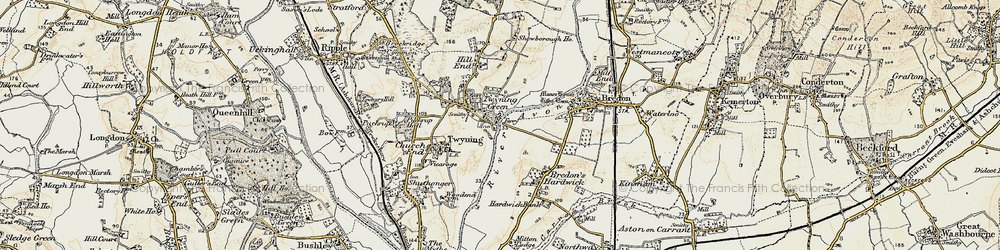 Old map of Twyning Green in 1899-1901
