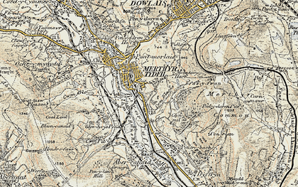 Old map of Twynyrodyn in 1899-1900