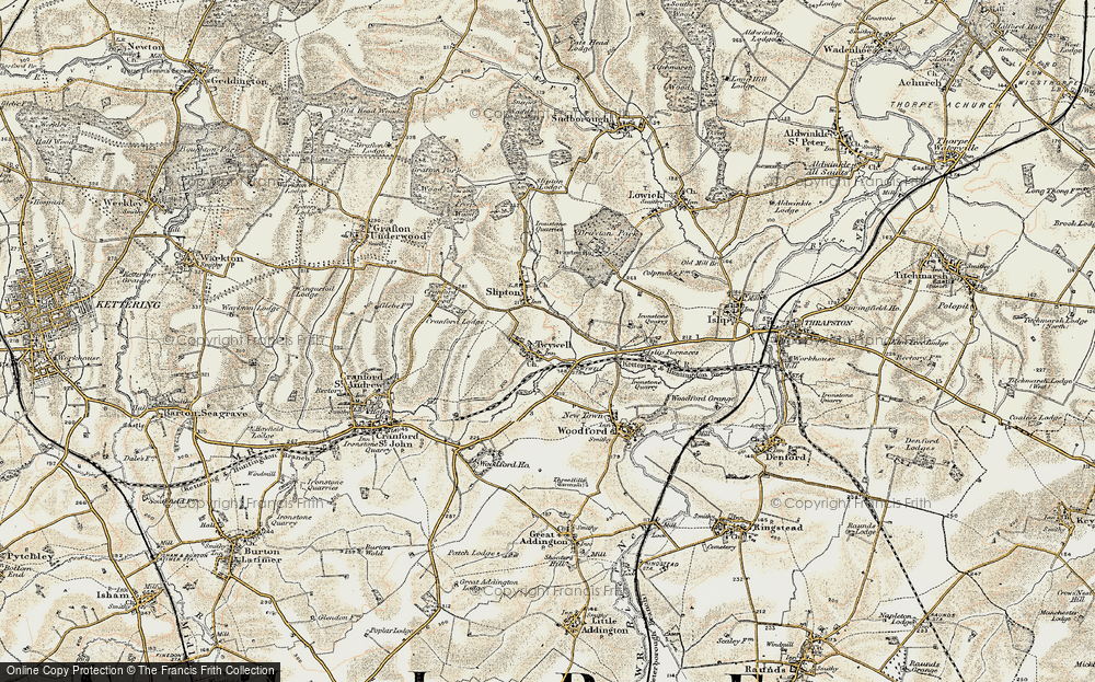 Old Map of Twywell, 1901-1902 in 1901-1902