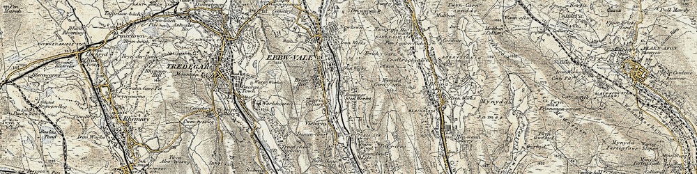 Old map of Ty Llwyn in 1899-1900