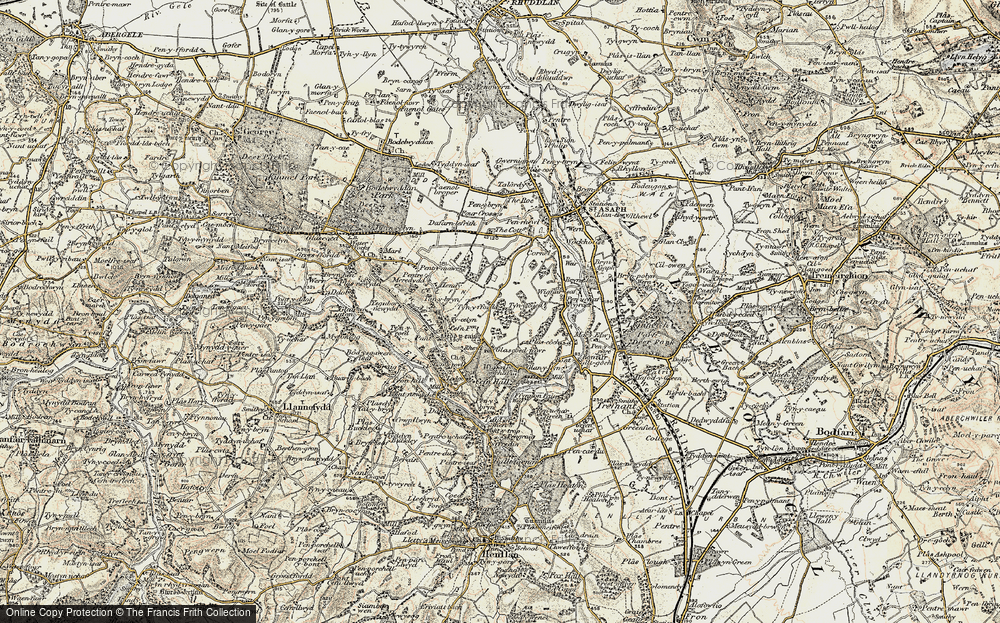 Old Map of Historic Map covering Wigfair in 1902-1903