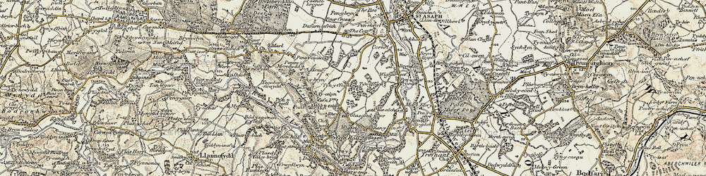Old map of Ty'n-y-ffordd in 1902-1903