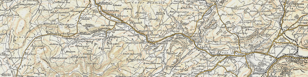 Old map of Blodnant in 1902-1903