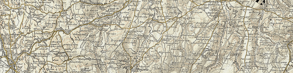 Old map of Bont-garreg in 1902-1903