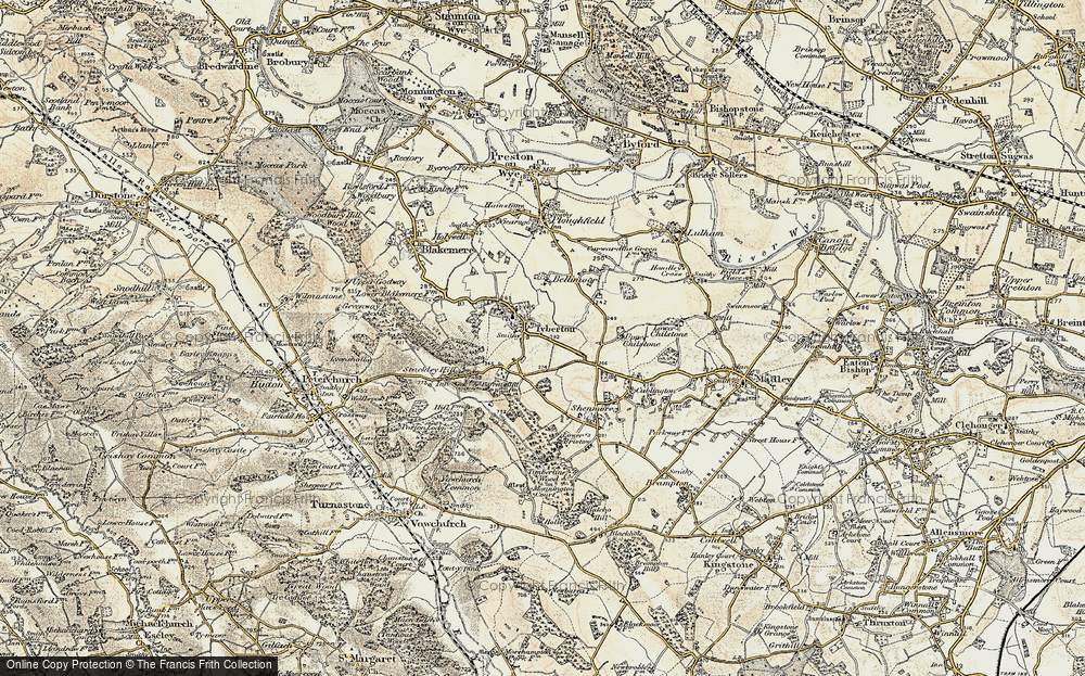 Old Map of Tyberton, 1900-1901 in 1900-1901