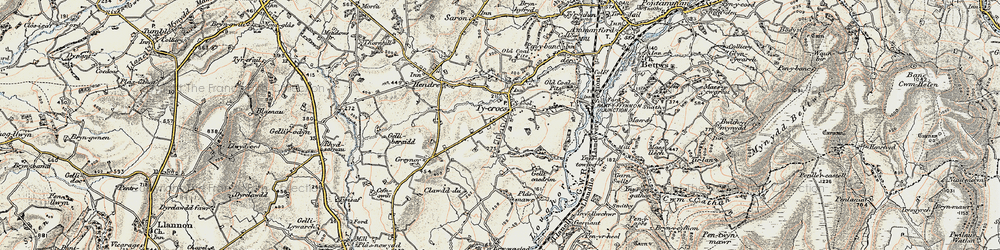 Old map of Tycroes in 1900-1901
