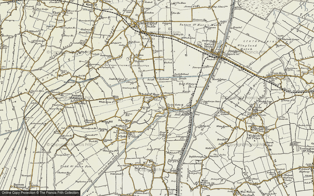 Old Map of Tydd St Mary, 1901-1902 in 1901-1902