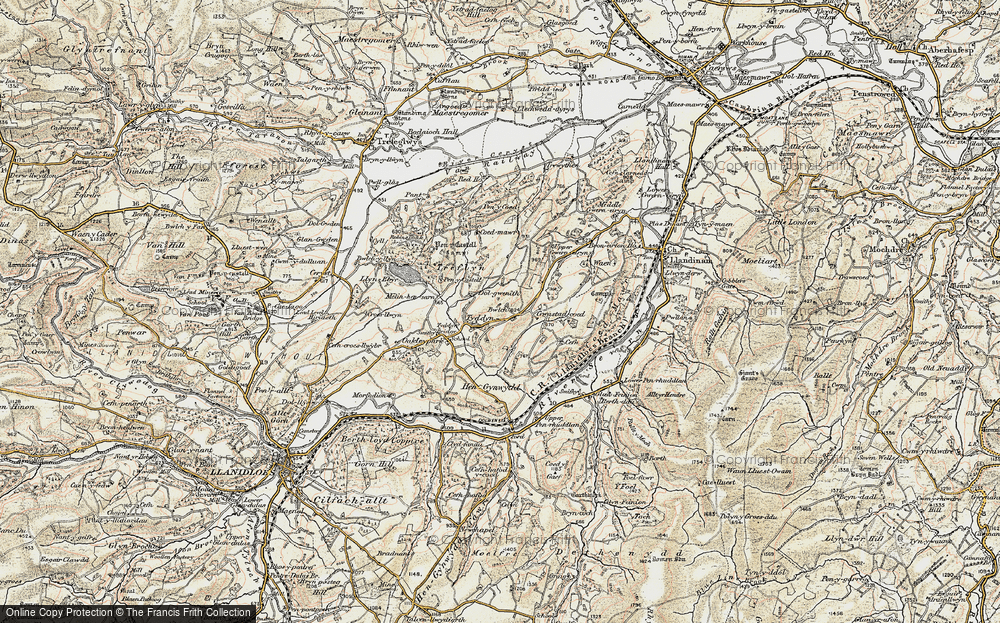Old Map of Historic Map covering Dolwen in 1902-1903