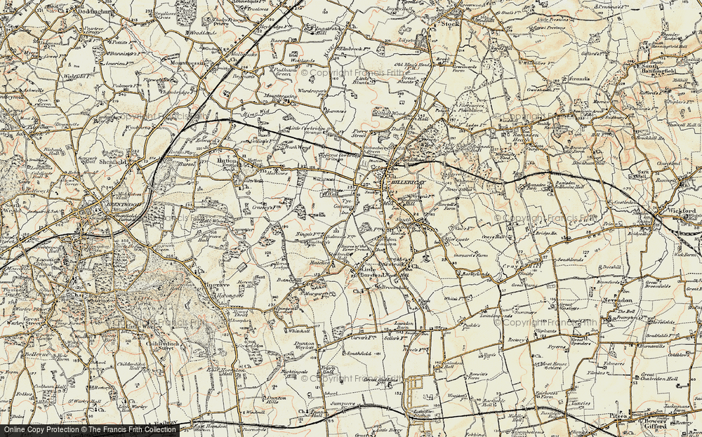 Old Map of Tye Common, 1898 in 1898