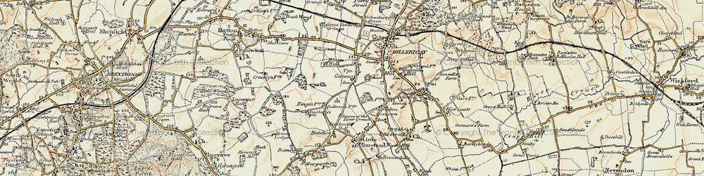 Old map of Tye Common in 1898