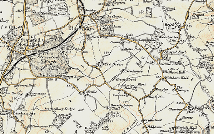 Old map of Tye Green in 1898-1899