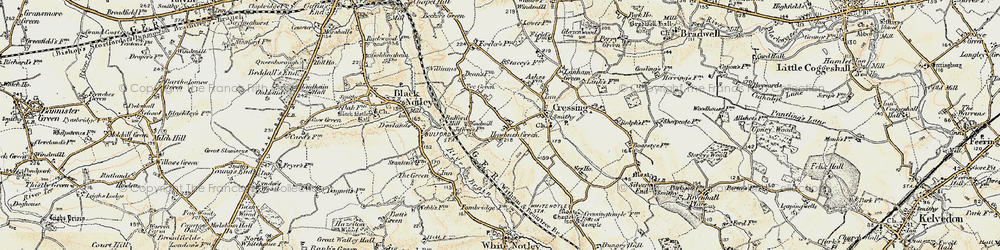 Old map of Tye Green in 1898-1899