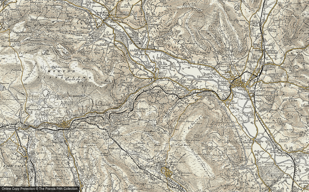 Old Map of Tyla, 1899-1900 in 1899-1900