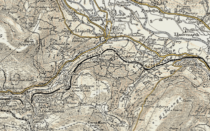 Old map of Tyla in 1899-1900