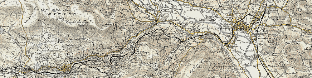 Old map of Tyla in 1899-1900