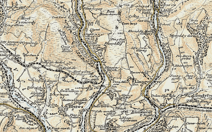 Old map of Afon Garw in 1899-1900