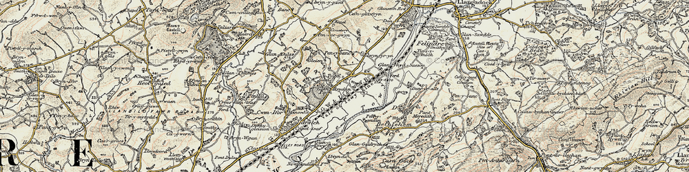Old map of Tyle in 1900-1901