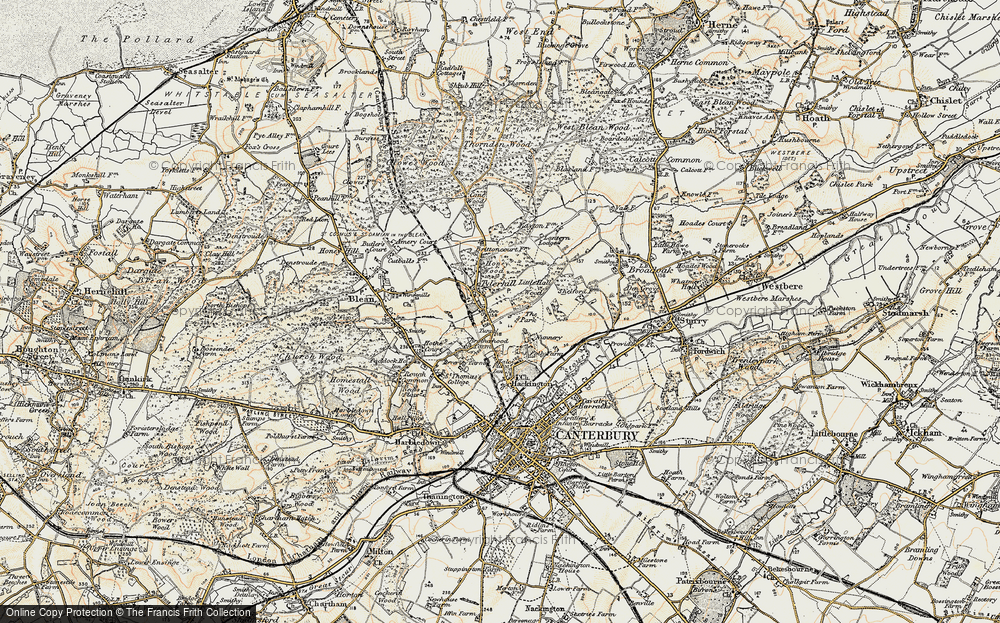 Old Map of Historic Map covering Allcroft Grange in 1898-1899