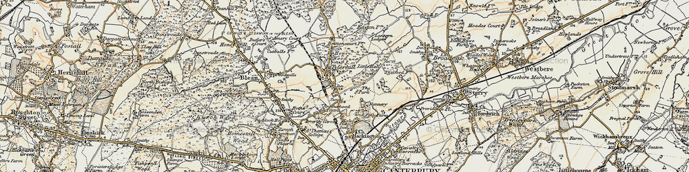 Old map of Allcroft Grange in 1898-1899
