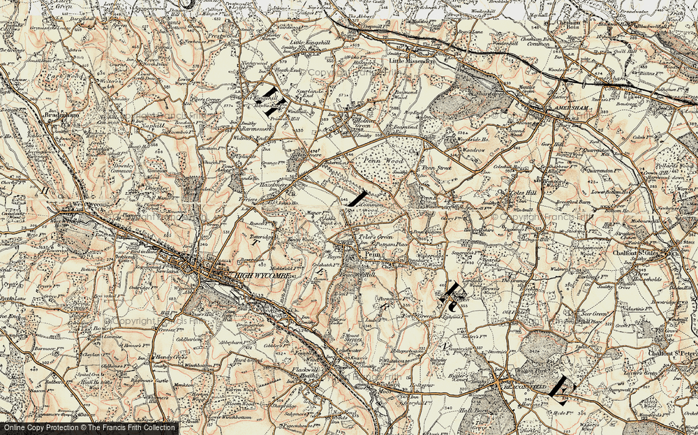 Old Map of Tylers Green, 1897-1898 in 1897-1898