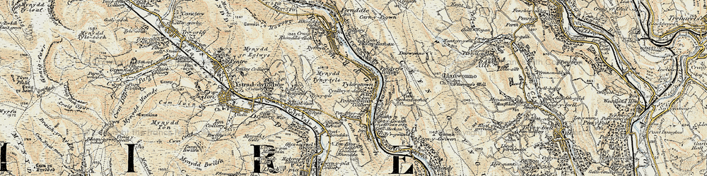 Old map of Tylorstown in 1899-1900