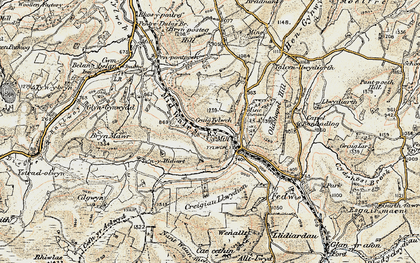 Old map of Tylwch in 1901-1903