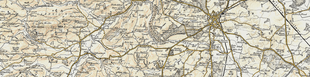 Old map of Tyn-y-coed in 1902-1903