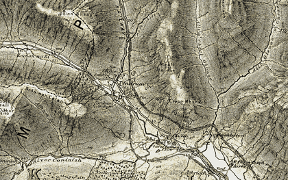 Old map of Allt Gleann a' Chlachain in 1906