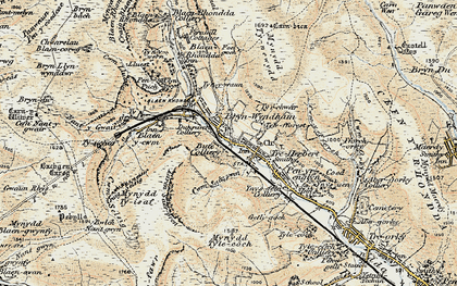 Old map of Tynewydd in 1899-1900