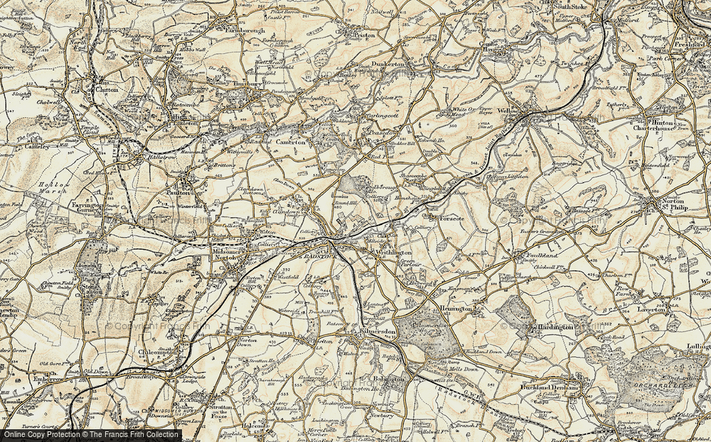 Old Map of Tyning, 1899 in 1899