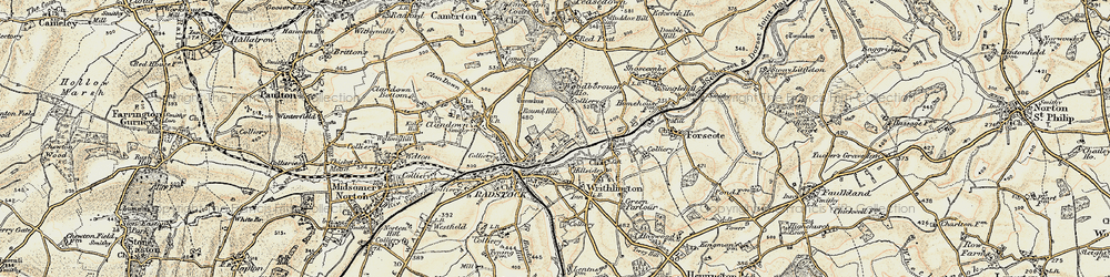 Old map of Tyning in 1899