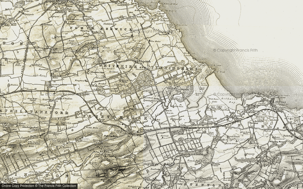 Old Map of Historic Map covering Binning Wood in 1901-1906