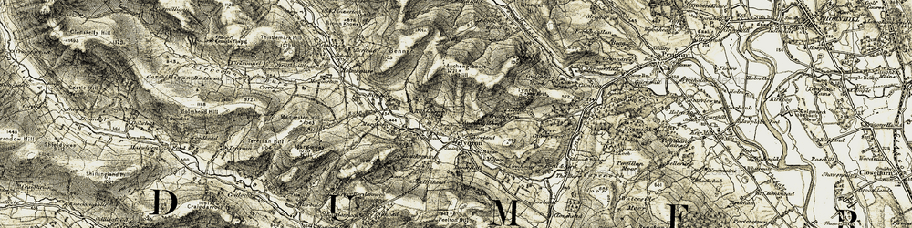 Old map of Àird Linn in 1904-1905