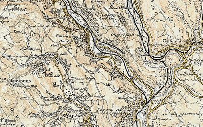 Old map of Tyntetown in 1899-1900