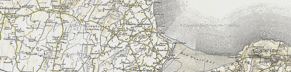 Old map of Tynygongl in 1903-1910