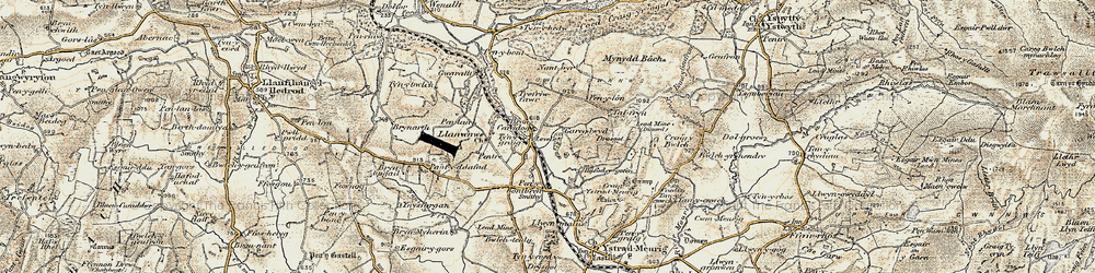 Old map of Tynygraig in 1901-1903